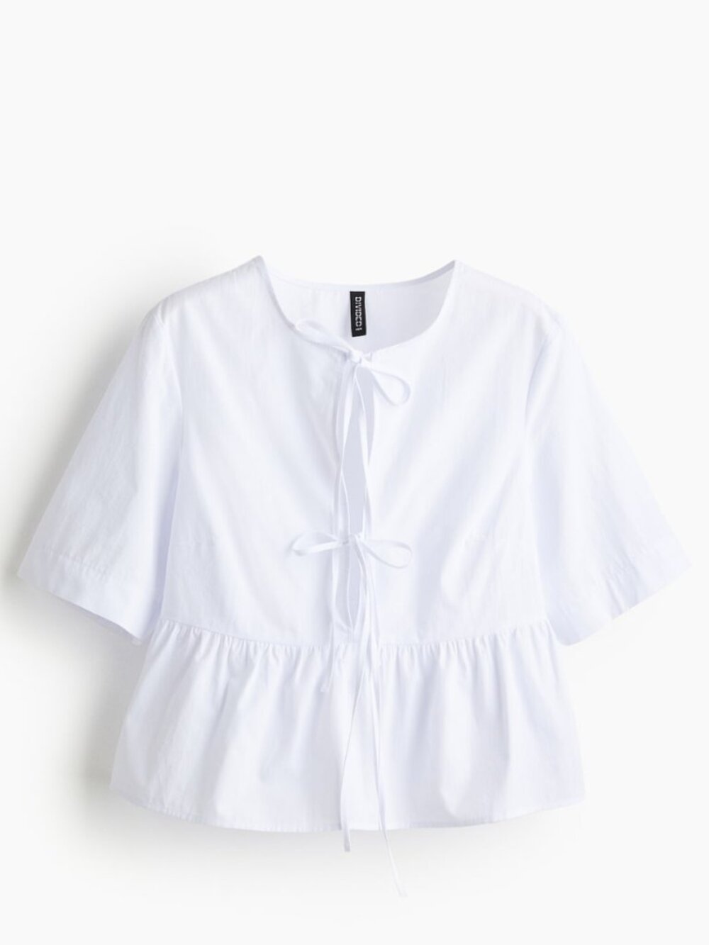 H&M Tie-front poplin blouse